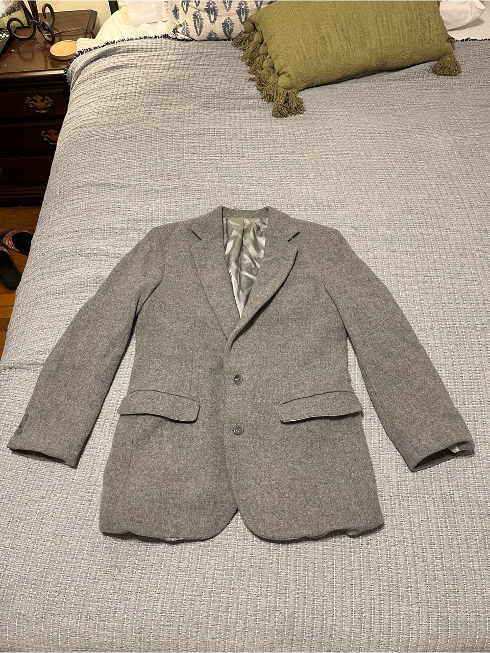 Haggar Gray Two-Button Wool-Blend Sport Coat
